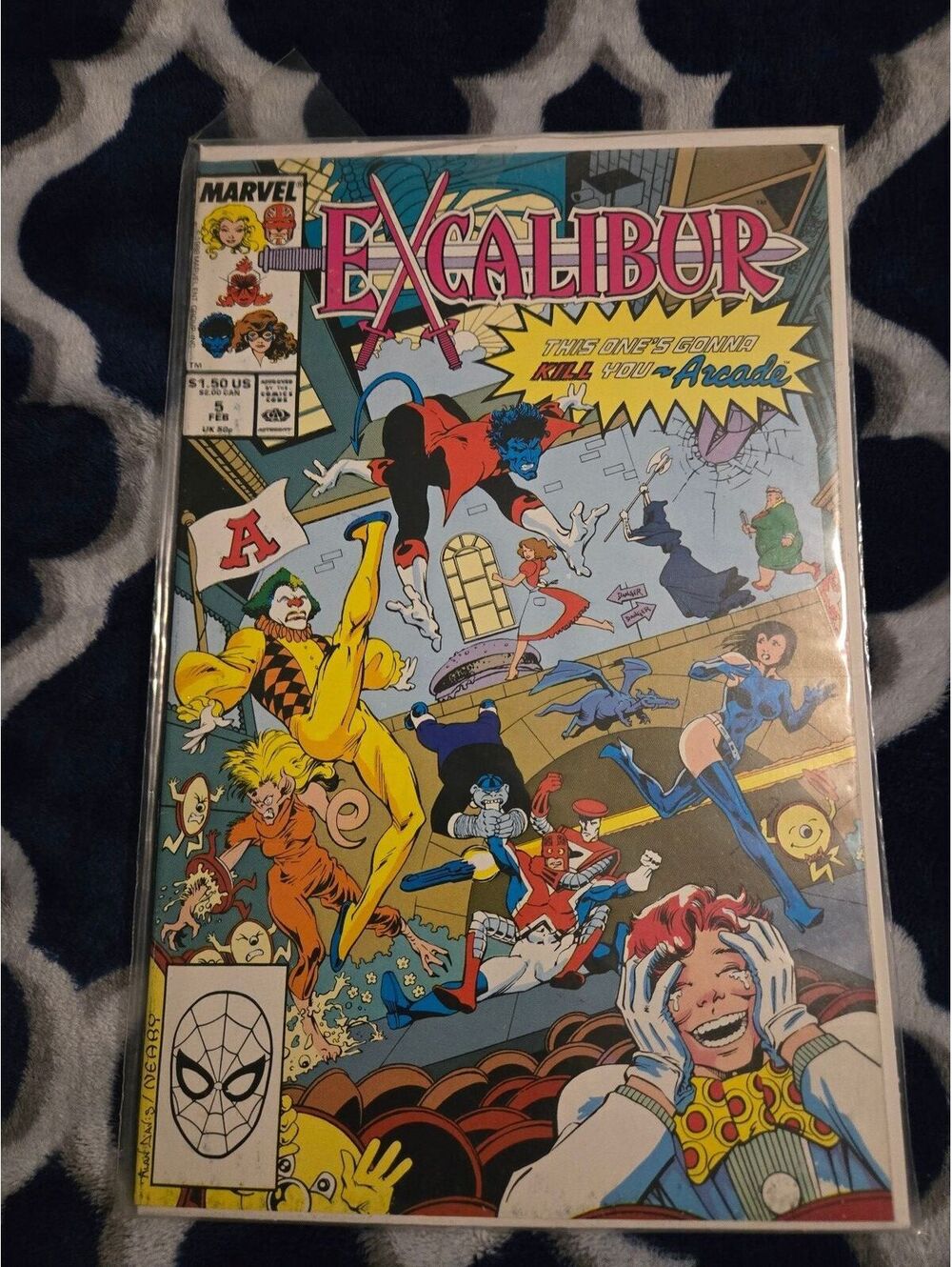 Excalibur #5 Marvel Comic Book Vintage 90s Glam Very Good Condition